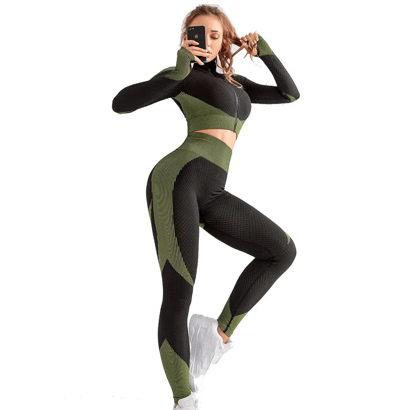 Move Like Diva Women's Seamless Athletic Sports Suits Set