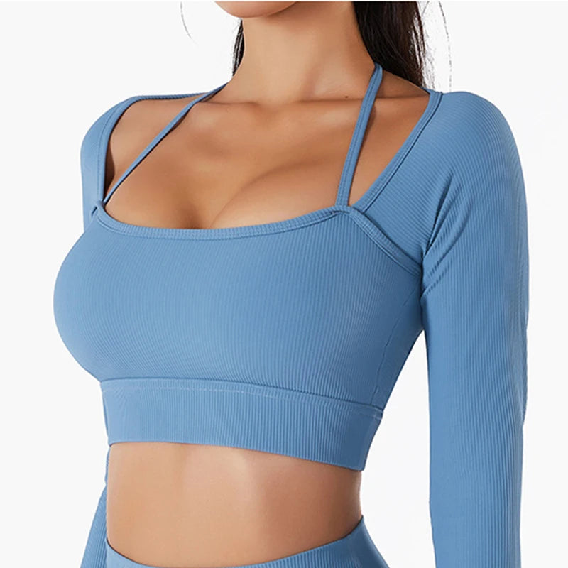 Move Like Diva Women's Seamless Yoga Crop Top