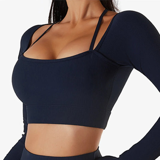 Move Like Diva Women's Seamless Yoga Crop Top