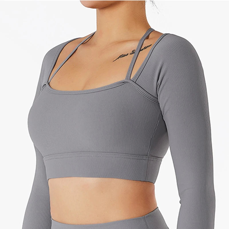 Move Like Diva Women's Seamless Yoga Crop Top