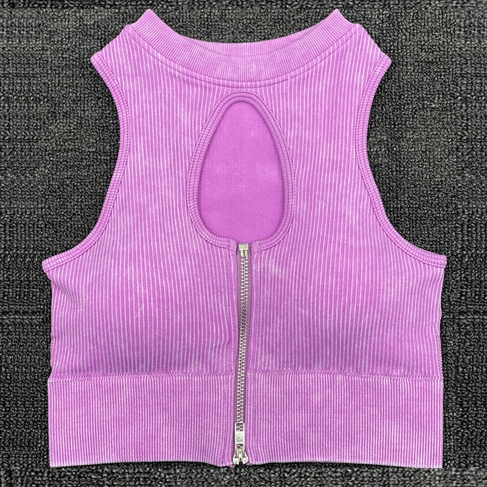 Women's Seamless Ribbed Sports Bra