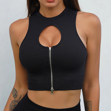 Women's Seamless Ribbed Sports Bra